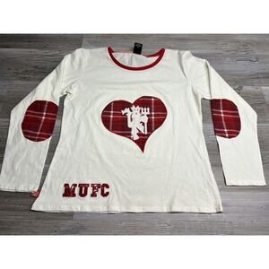 Manchester United Football Club MUFC‎ Women's T-Shirt Elbow Patches XL Official